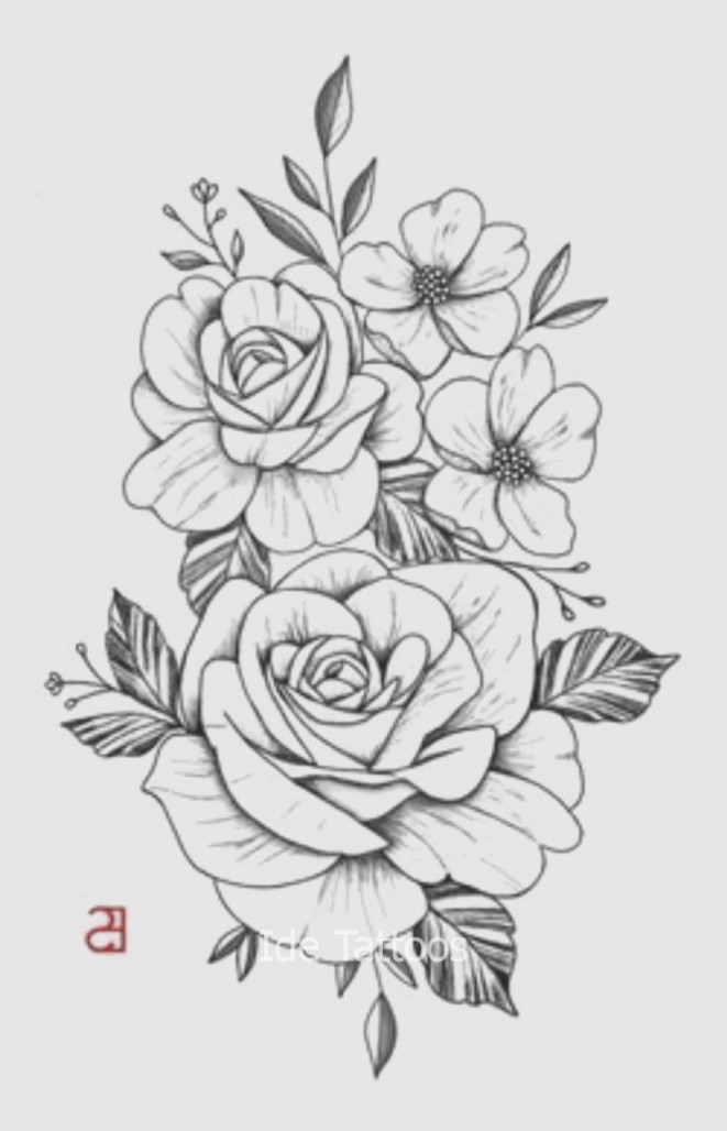 Freehand drawing of rose #tattoos  Tattoos, Rose drawing tattoo