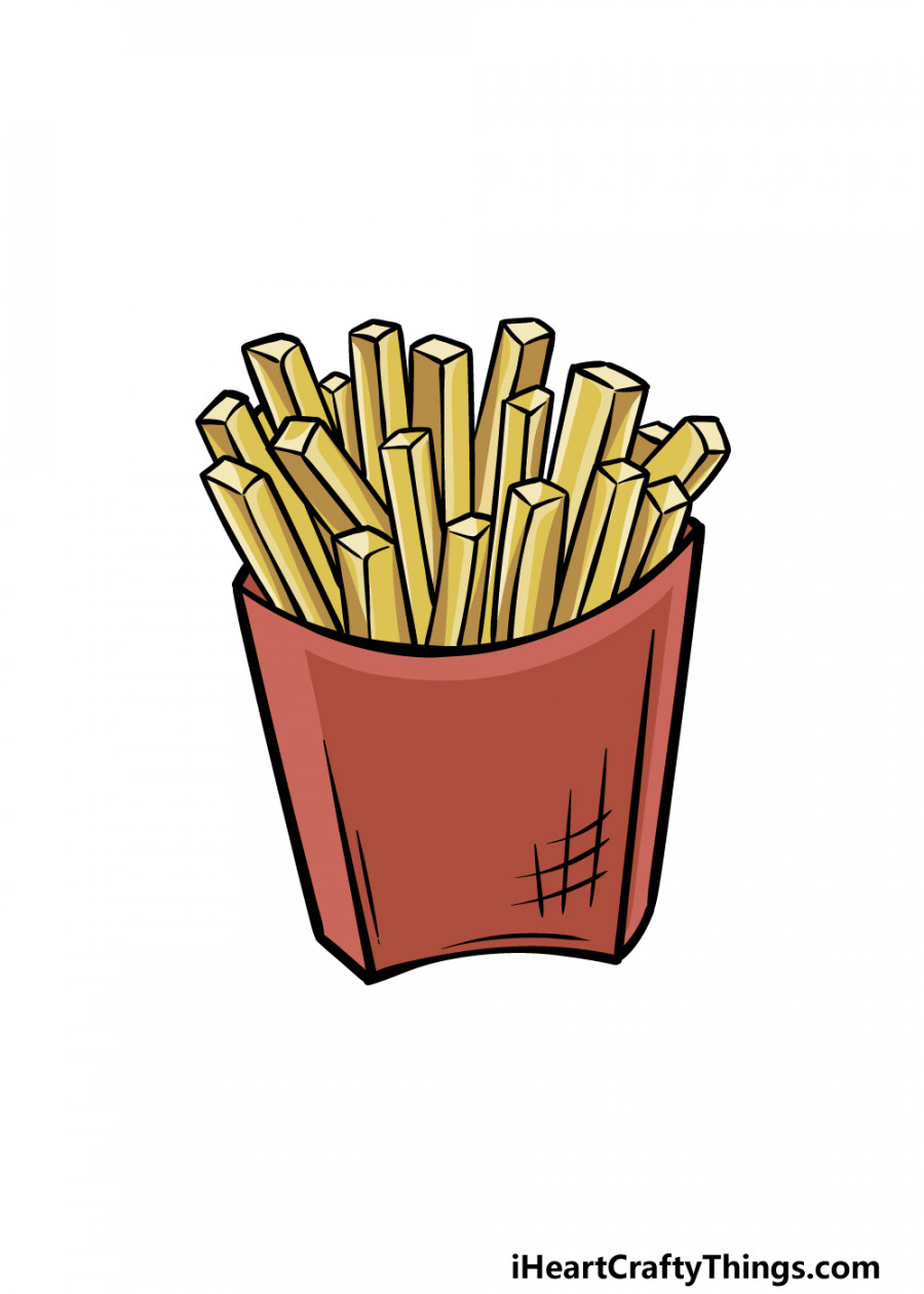 French Fries Drawing - How To Draw French Fries Step By Step