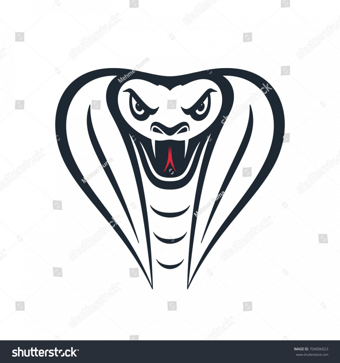 Furious Cobra Head On White Background Stock Vector (Royalty Free