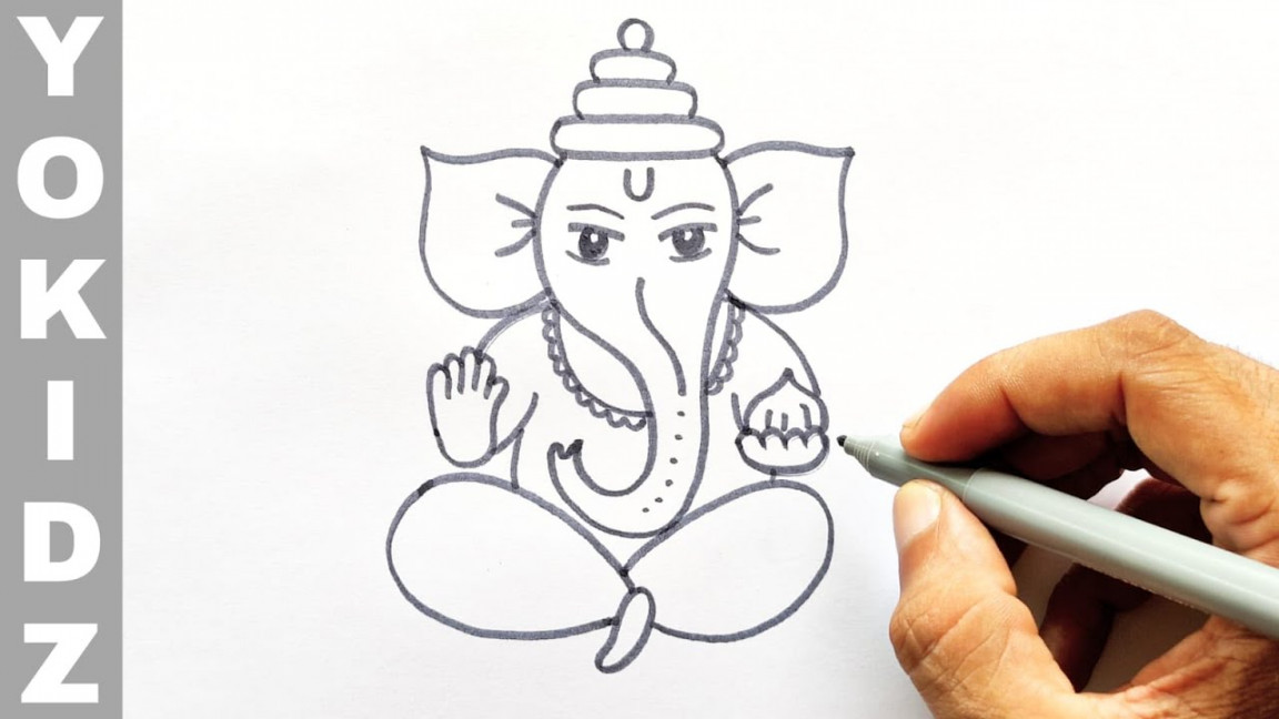 Ganesh Ji drawing Making  How to make Ganesha drawing Easy