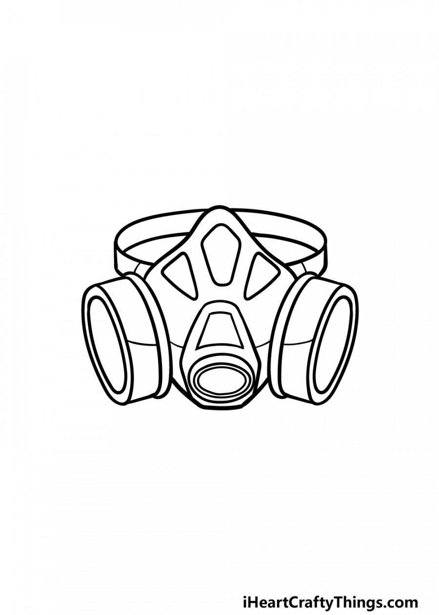 Gas Mask Drawing - How To Draw A Gas Mask Step By Step