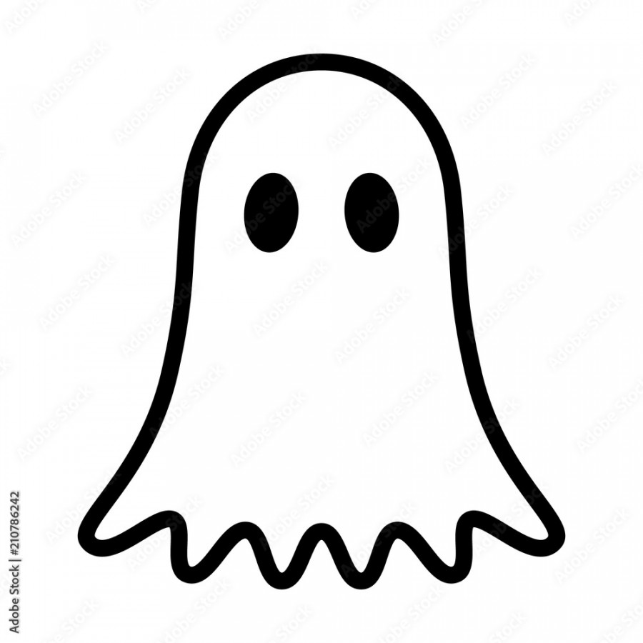 Ghost, phantom or apparition haunting Halloween line art vector