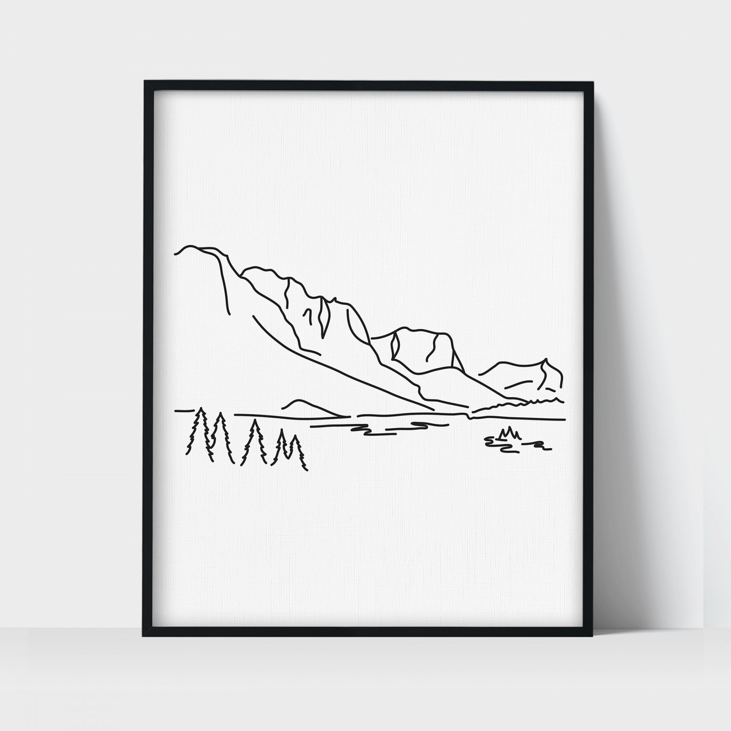 Glacier National Park Line Art Drawing Unframed Print - Etsy