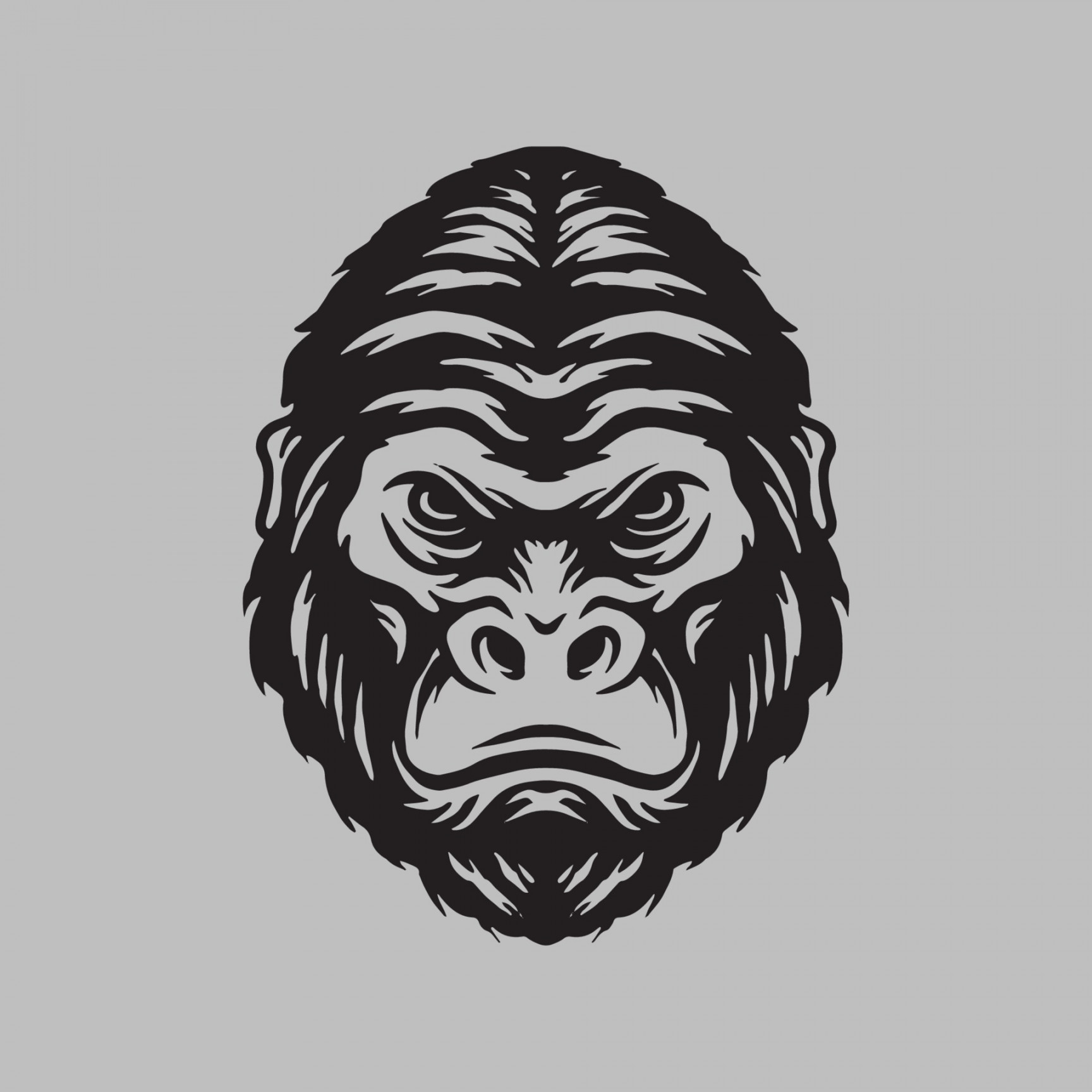 Gorilla face drawing  Vector Art at Vecteezy