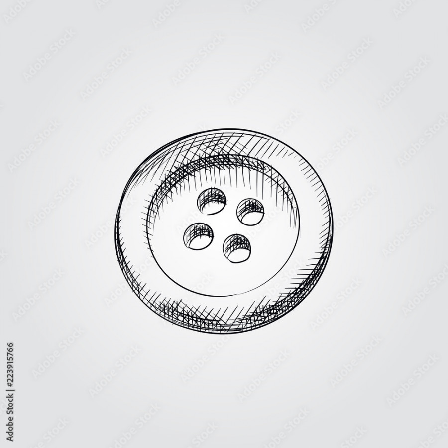 Hand Drawn Button Sketch Symbol isolated on white background