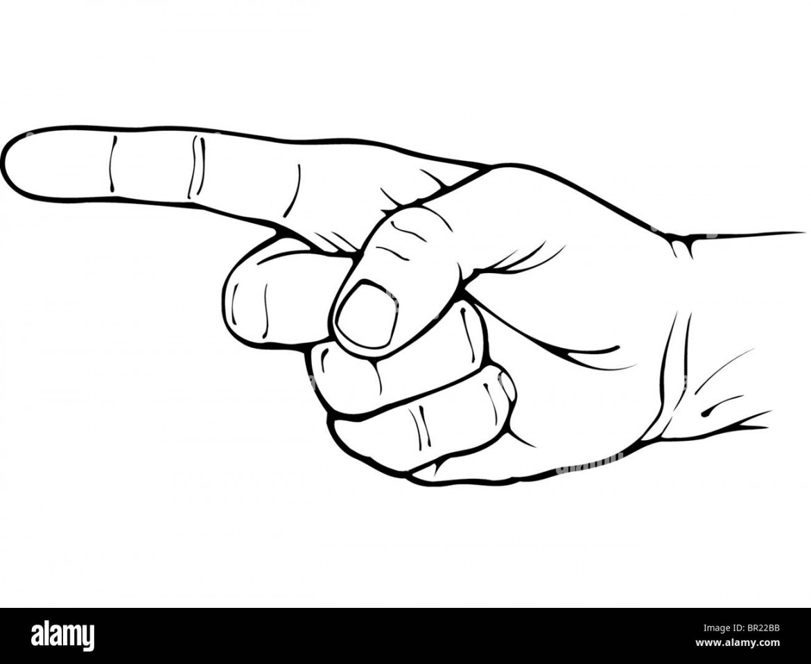 Hand pointing drawing Black and White Stock Photos & Images - Alamy