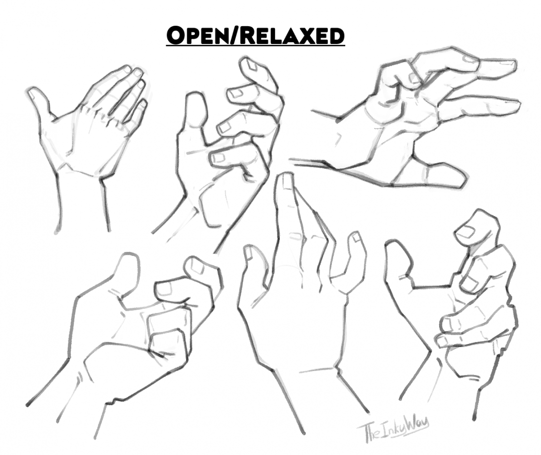 Hand References: Open/Relaxed by TheInkyWay on DeviantArt