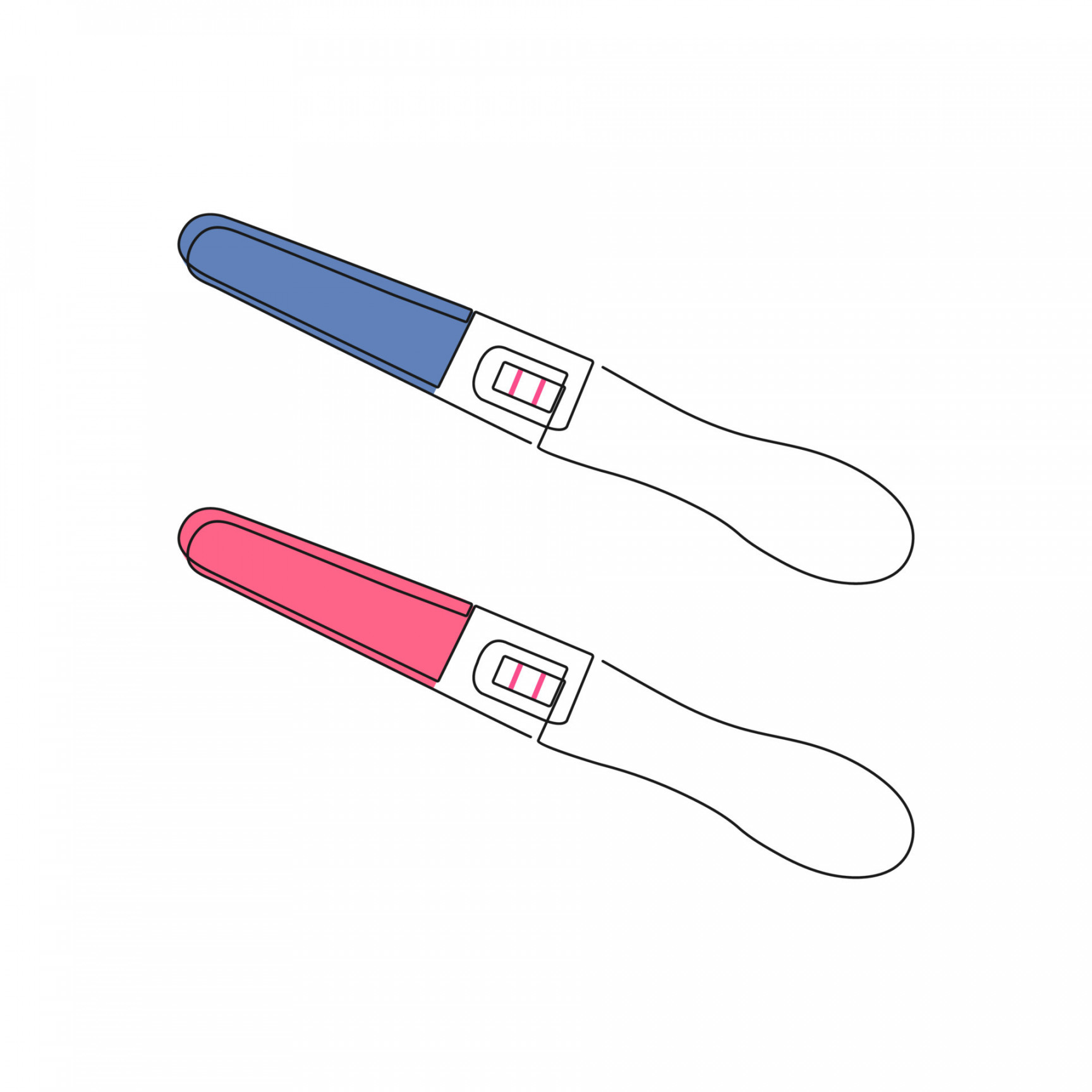 HCG Pregnancy test. One line art