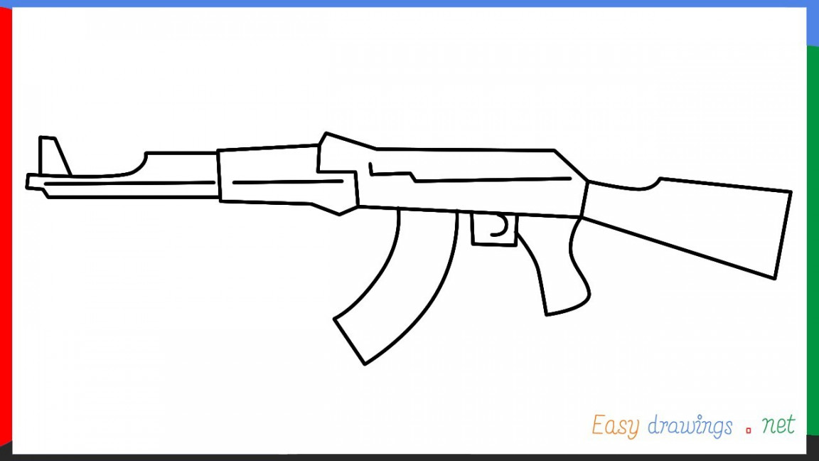 How to draw a AK  step by step for beginners