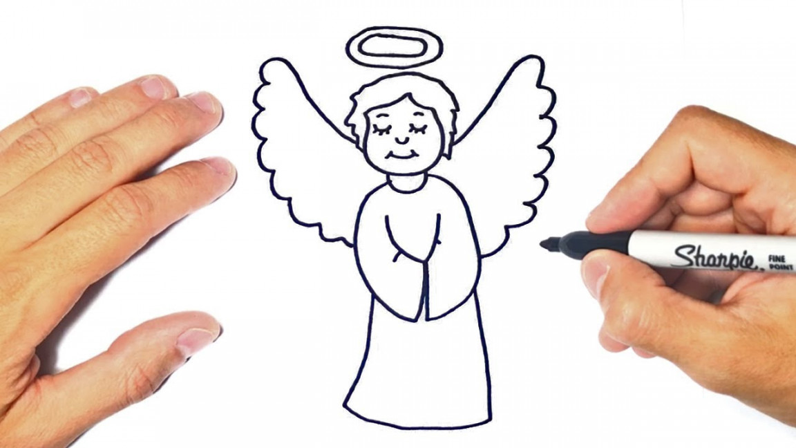 How to draw a Angel Step by Step  Easy drawings