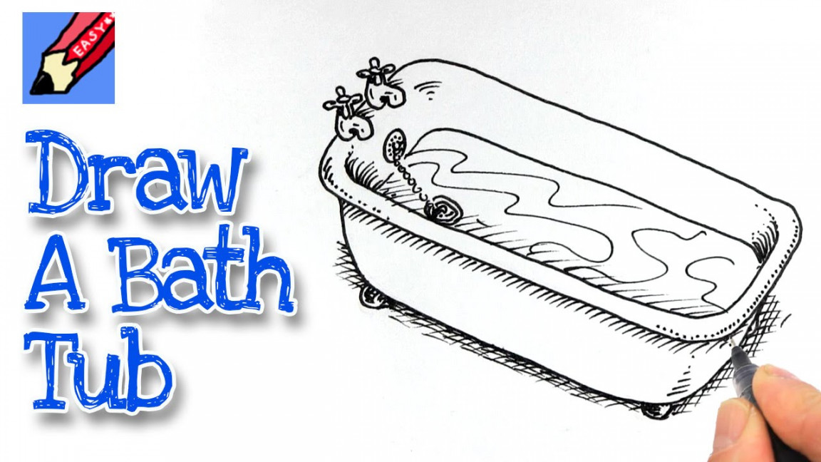 How to draw a Bath Tub Real Easy