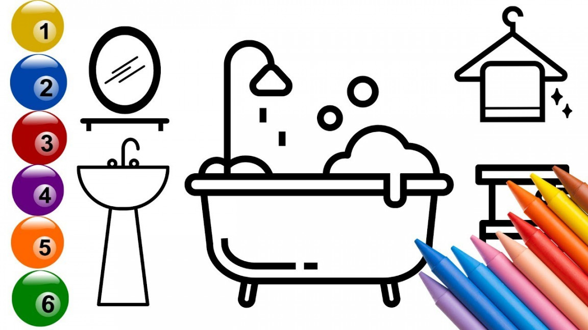 How to draw a bathroom  easy drawing  Learn to draw step by step@DRAWTAK