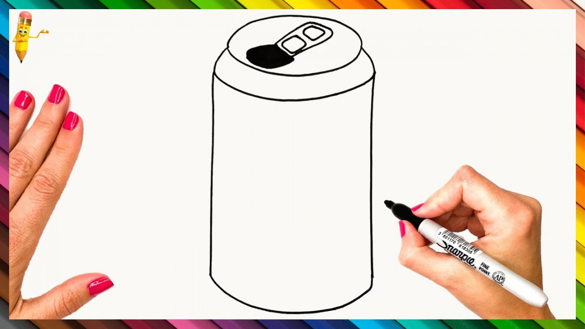 How To Draw A Can Of Soda Step By Step - Can Of Soda Drawing