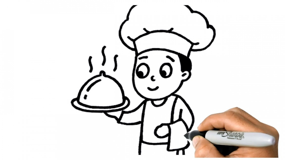 How to DRAW A CHEF EASY Step by Step