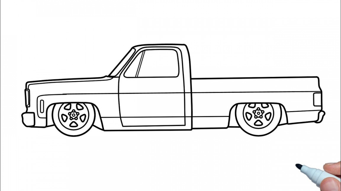 How to draw a Chevrolet C Pickup Truck step by step