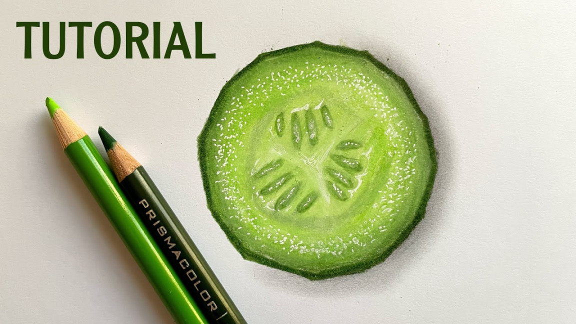 How To Draw A Cucumber Slice Color Pencil Tutorial