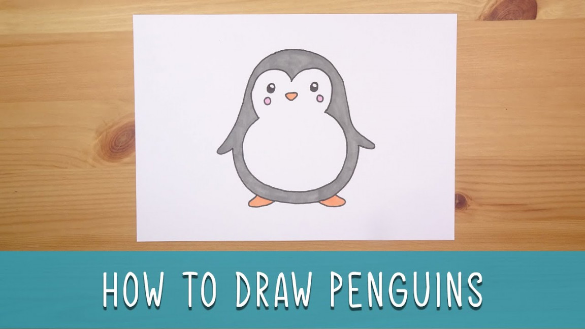 How to draw a cute Penguin - Easy things to draw!