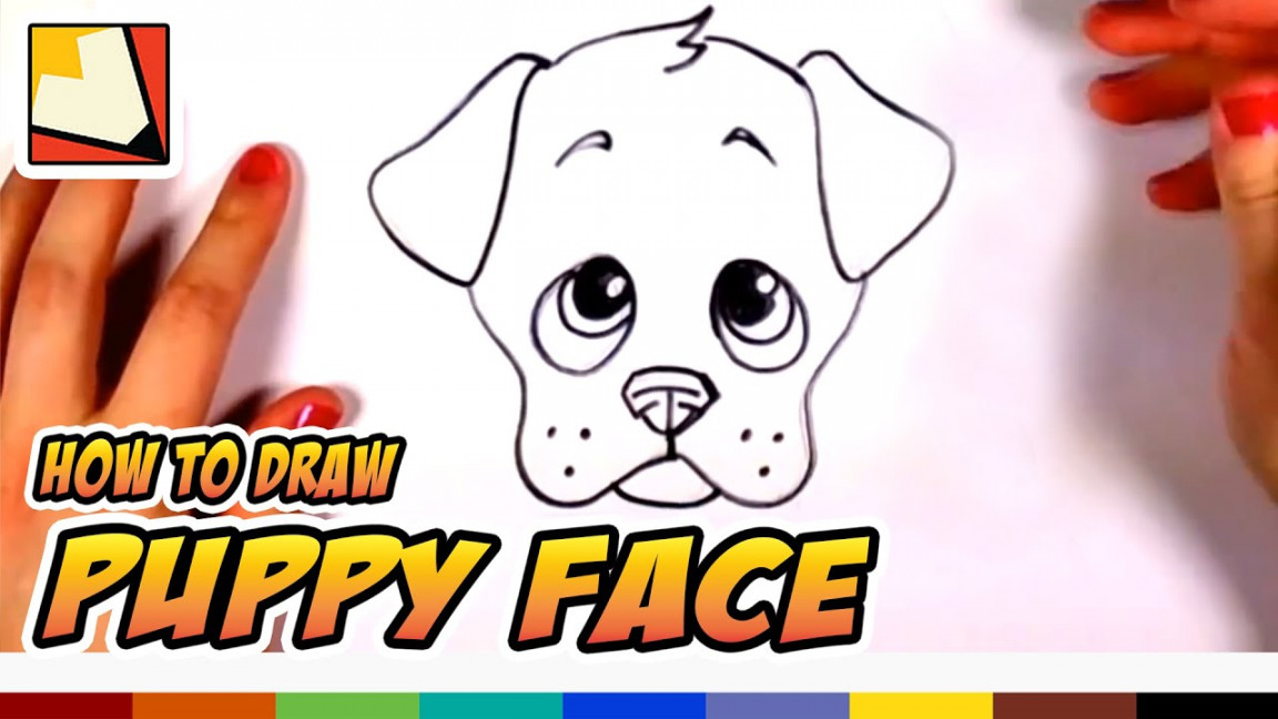 How to Draw a Cute Puppy Face Step by Step - Art for kids  CC