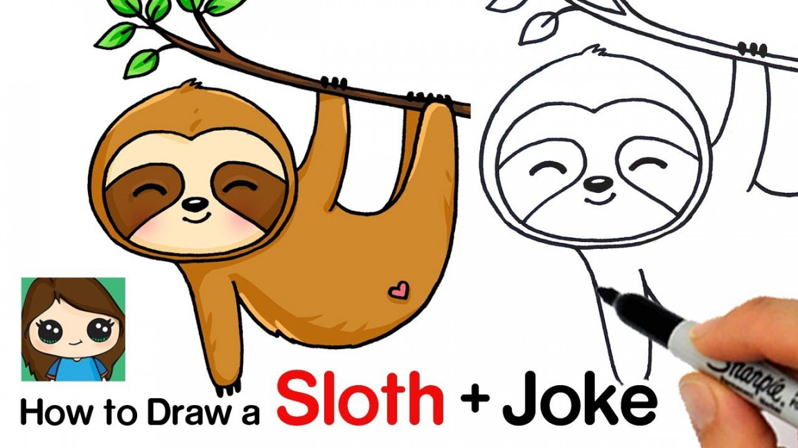 How to Draw a Cute Sloth + Joke Fail?!