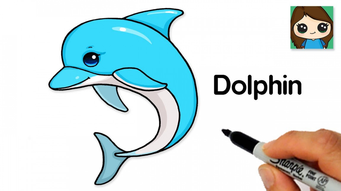 How to Draw a Dolphin Easy 🐬Emoji