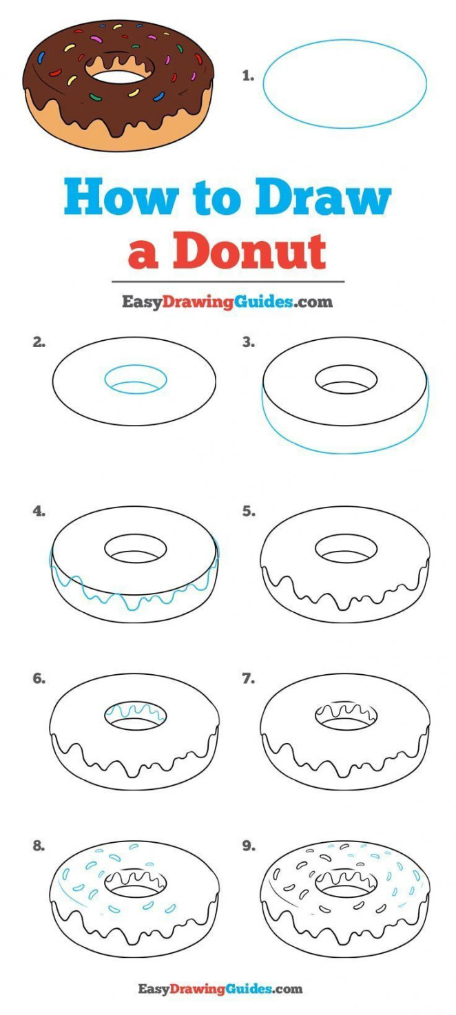 How to Draw a Donut - Really Easy Drawing Tutorial  Doodle art