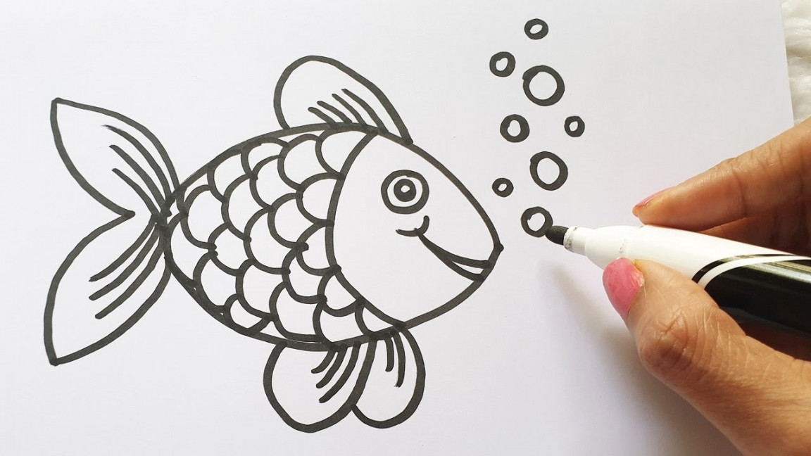 How to Draw a Fish  Easy Fish Drawing Tutorial  Learn Step by Step Fish  with Scales