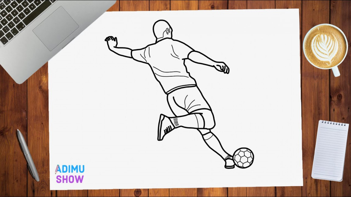 How To Draw A Football Player  step by step tutorial