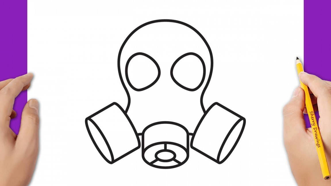 How to draw a gas mask