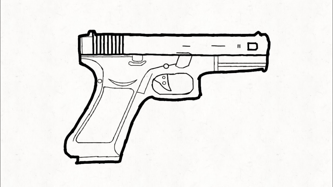 how to draw a gun  glock gun  easy  Your Arts