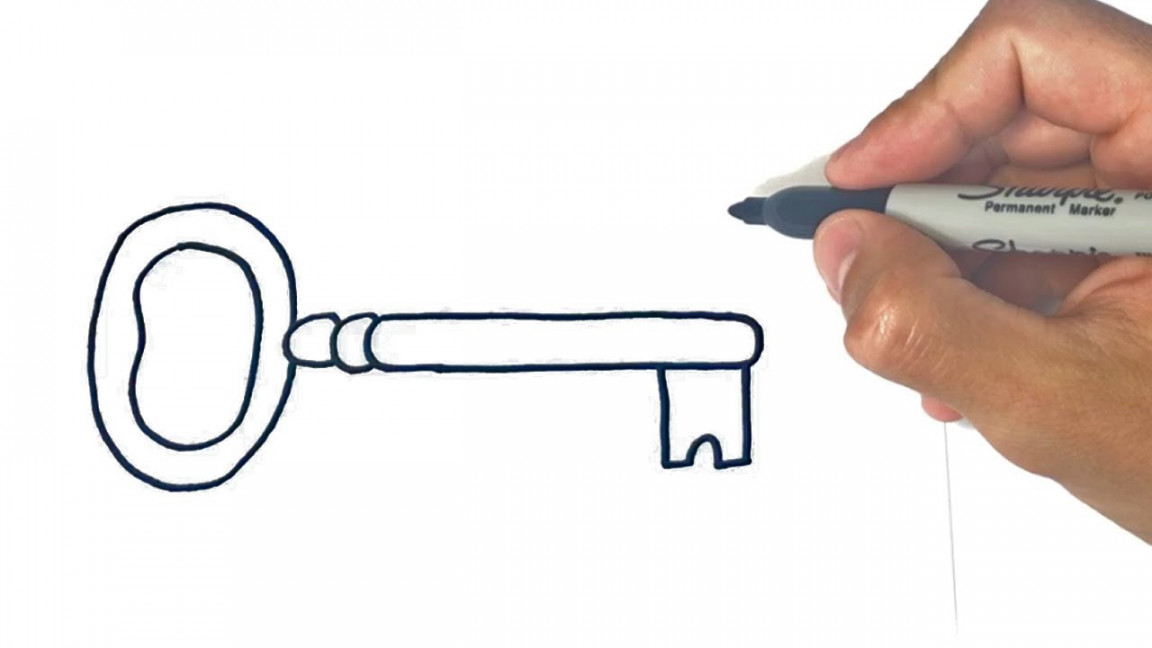 How to draw a Key Step by Step  Key Drawing Lesson