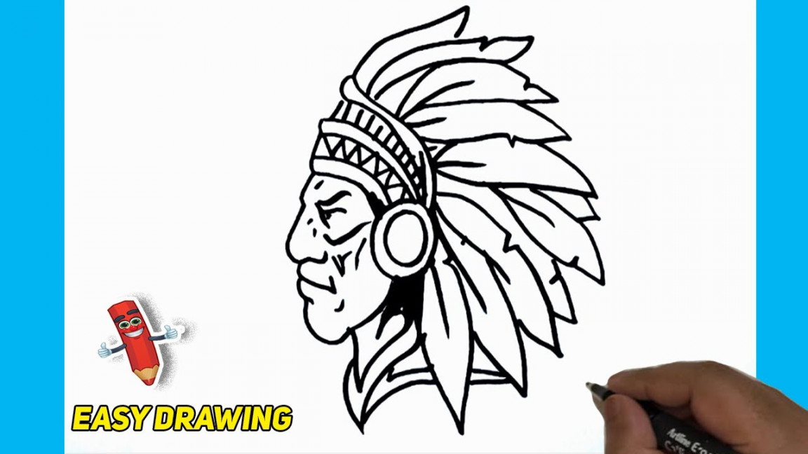 How To Draw A Native American People #trending #viral  Easy Drawings   Magic Drawings  Red Indian