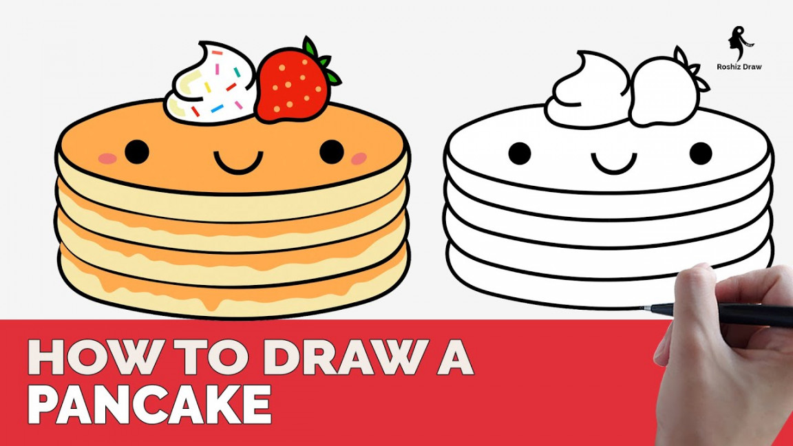 HOW TO DRAW A PANCAKE EASY