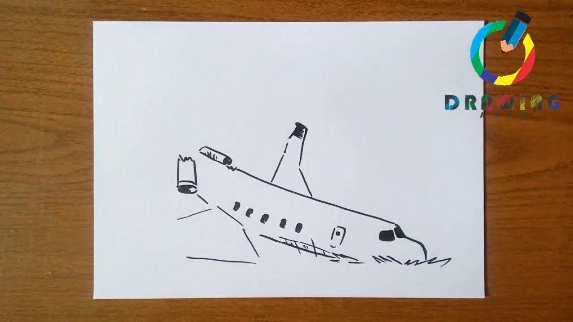 🔴How to Draw a Plane Crash  كيفية رسم تحطم طائرة