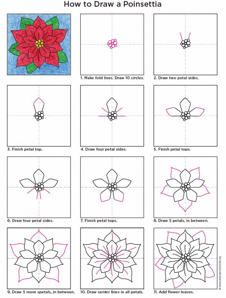 How to Draw a Poinsettia · Art Projects for Kids  Kids art