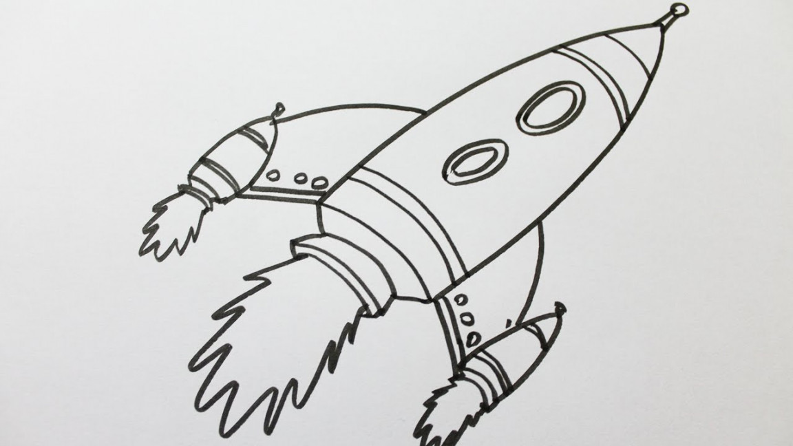 How to draw a rocket ship