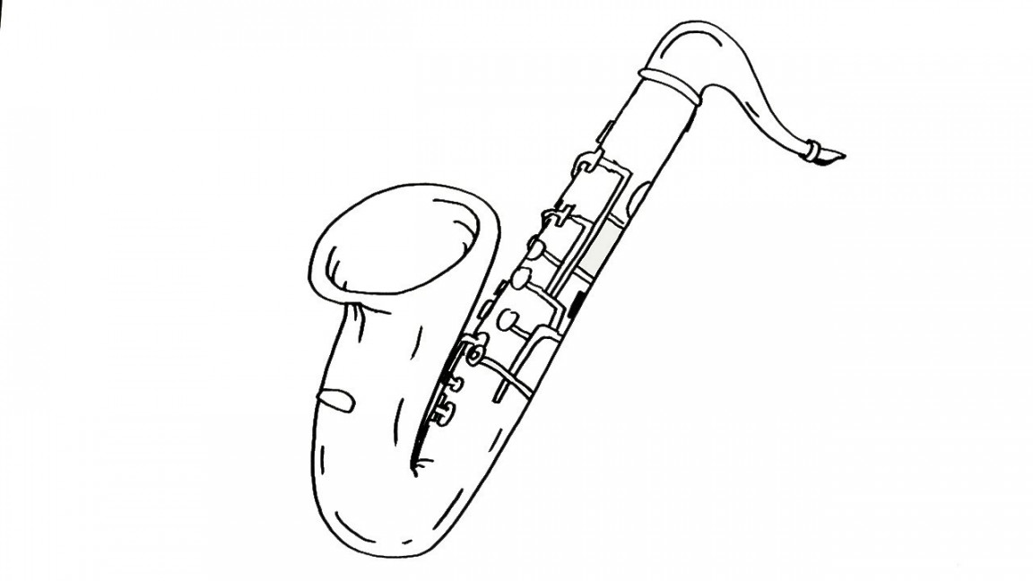 How to Draw a Saxophone - VERY EASY FOR KIDS