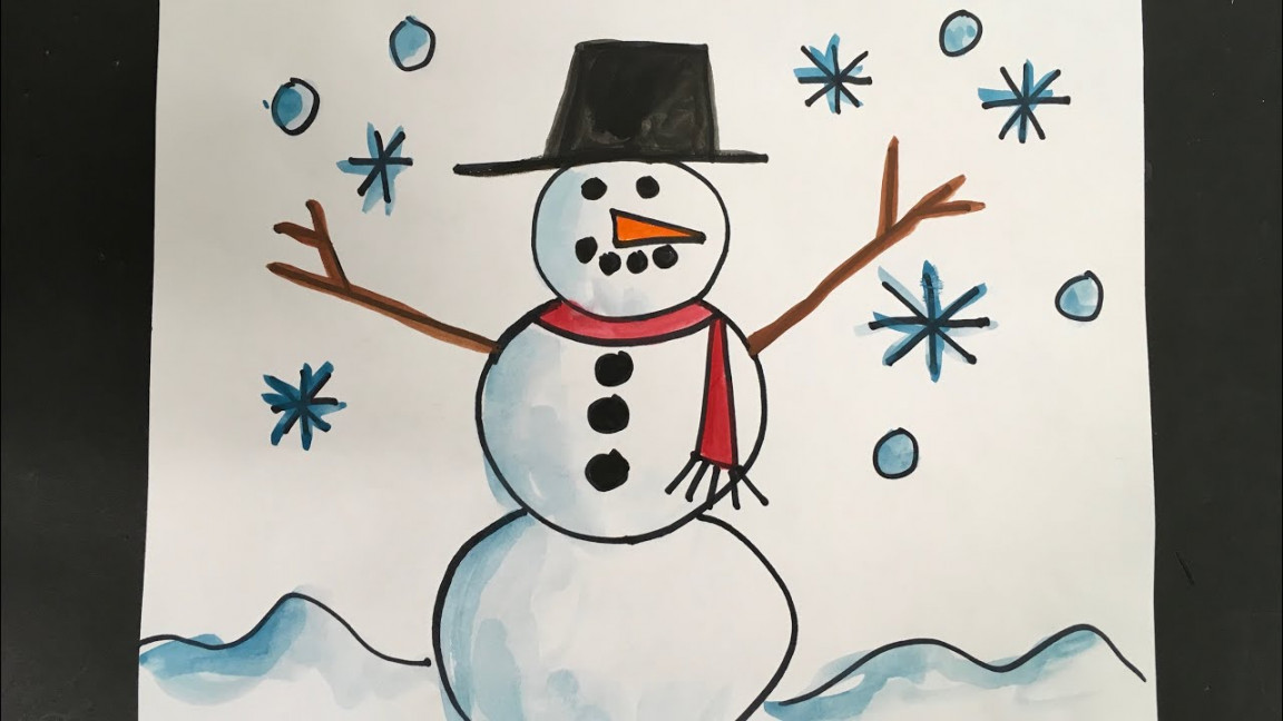 How to Draw a Snowman for Pre K -st grade