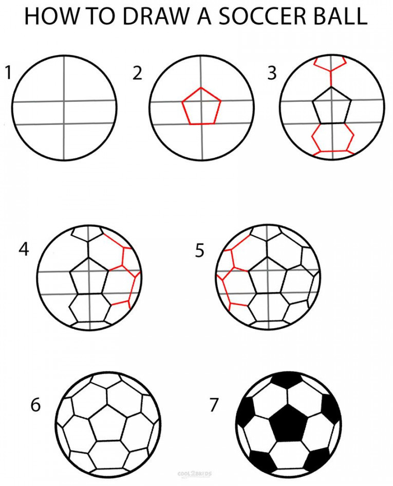 How to Draw a Soccer Ball Step by Step Drawing Tutorial with