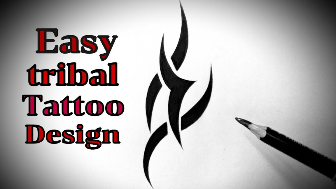 How to draw a tribal tattoo easy design step by step Drawing tribal tattoos  (design)on paper simple