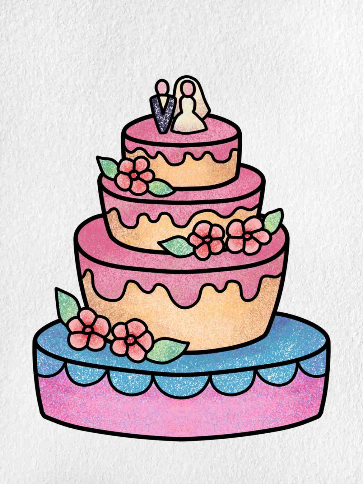 How to Draw a Wedding Cake - HelloArtsy