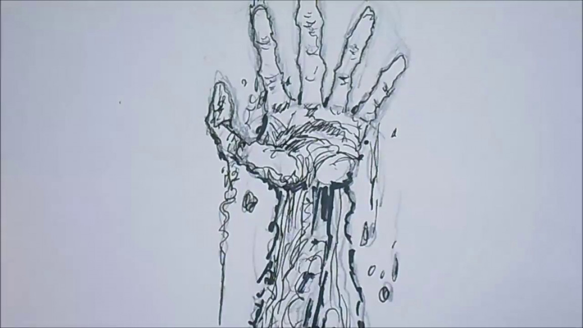 How To Draw A Zombie Hand Coming Out Of The Ground