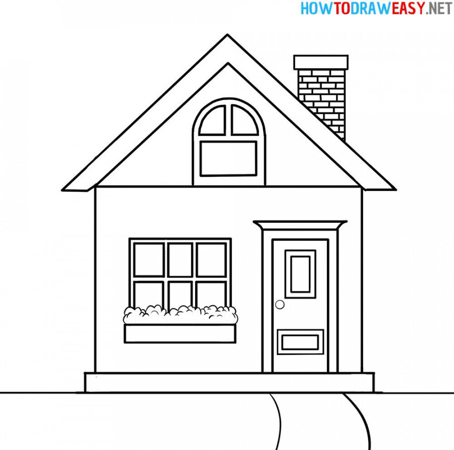 How to Draw an Easy House  Simple house drawing, Cartoon house