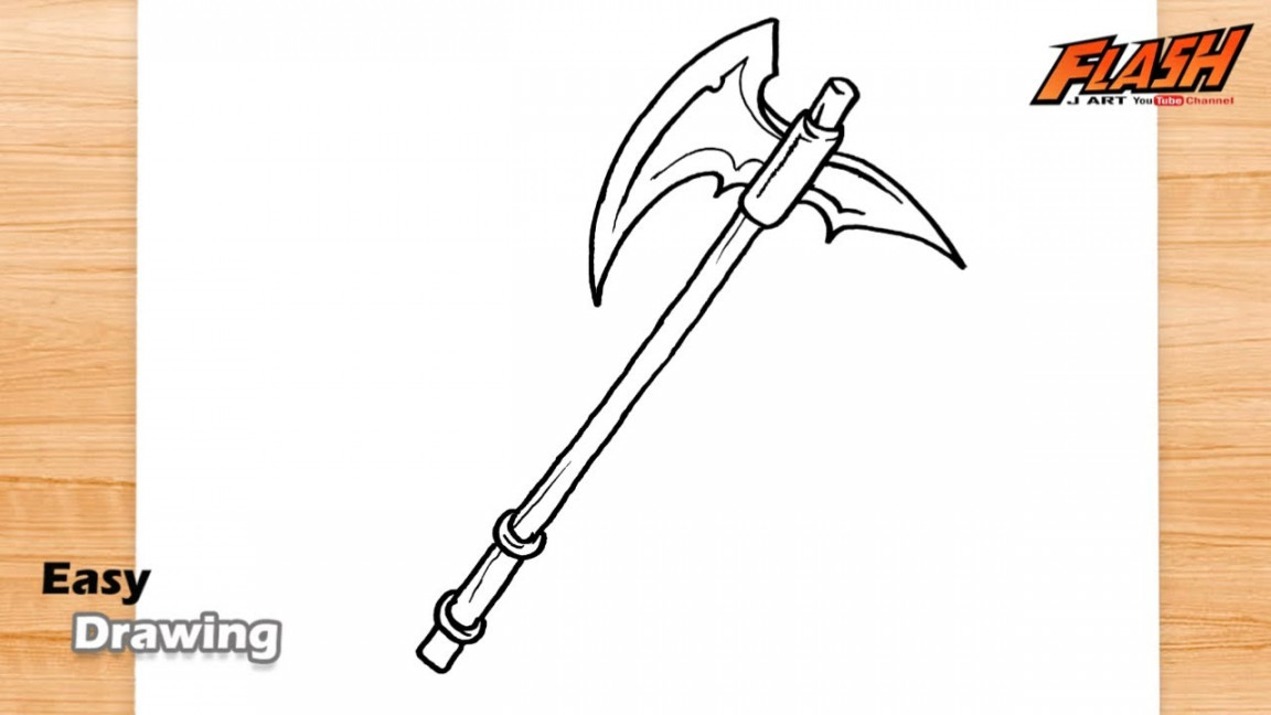 how to draw battle axe