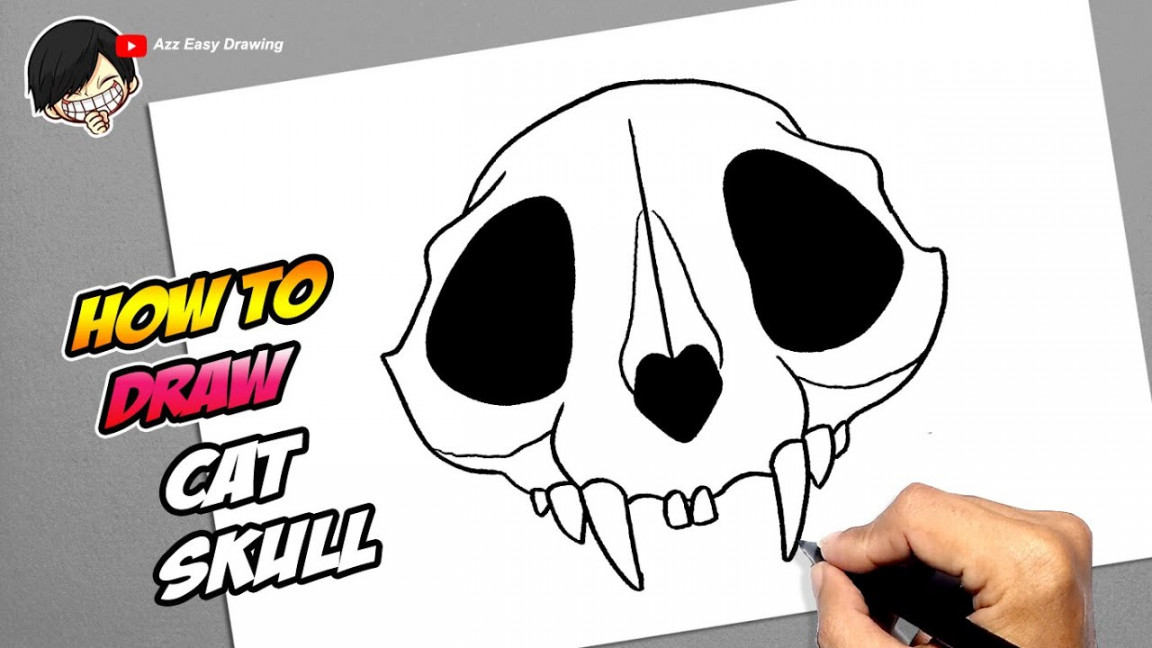 How to draw Cat Skull