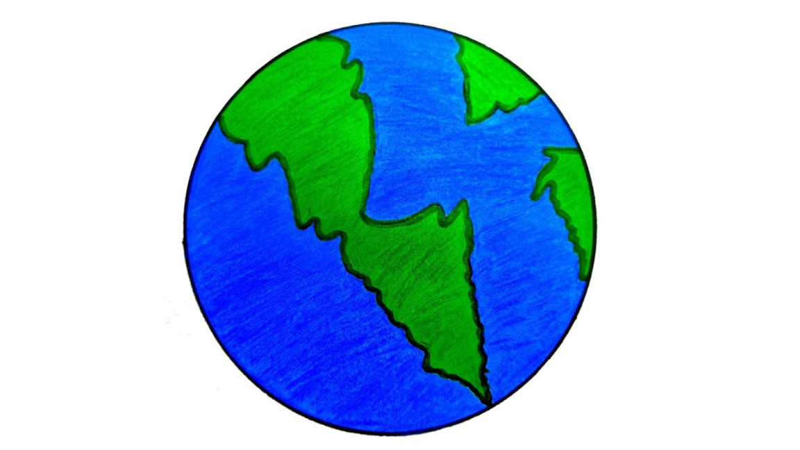 How to draw Earth very easy