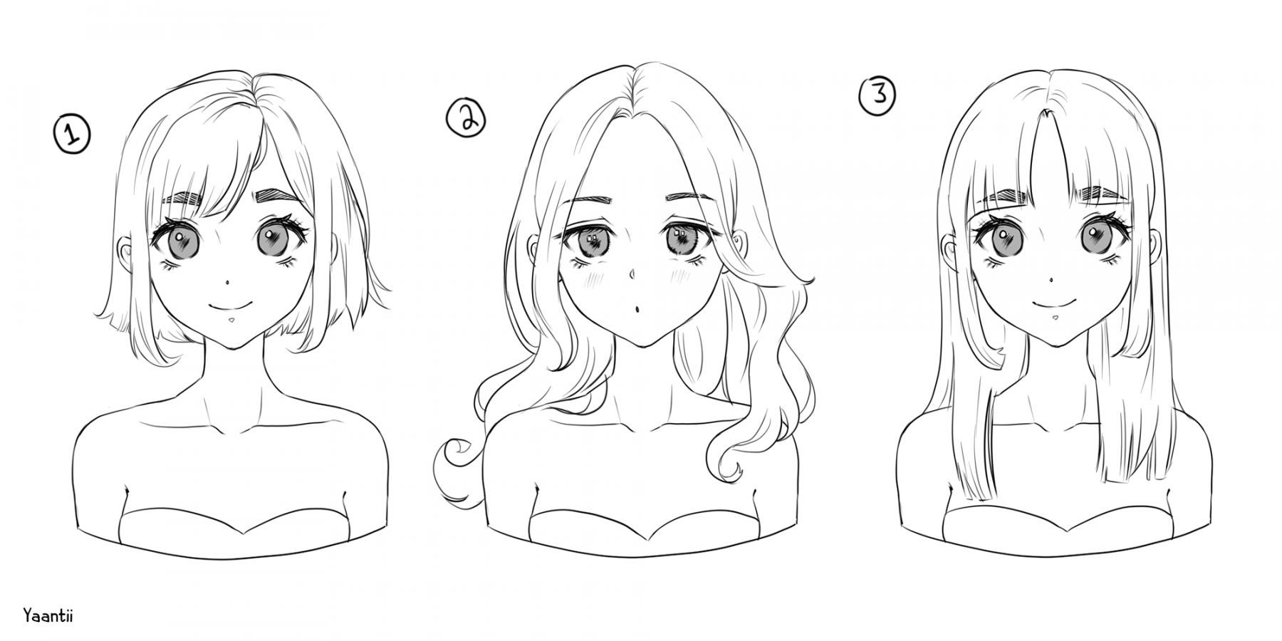 How To Draw Female Hairstyles  Anime & Manga (Basics