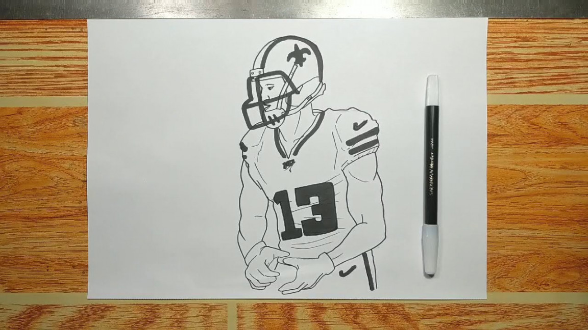 How to draw FOOTBALL PLAYER NFL step by step