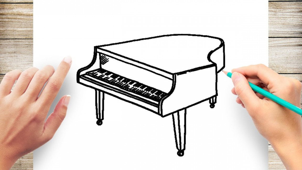 How to Draw Grand Piano Easy #Piano