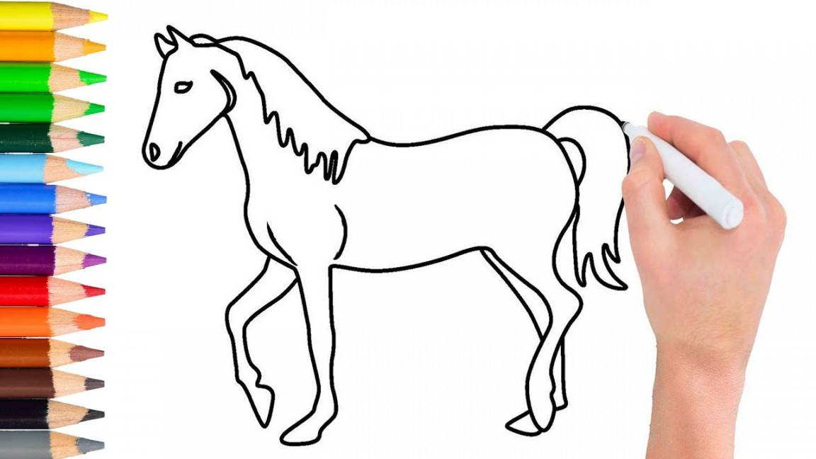 How to draw horse step by step  learn to draw a horse simple step drawing  for beginners draw easy