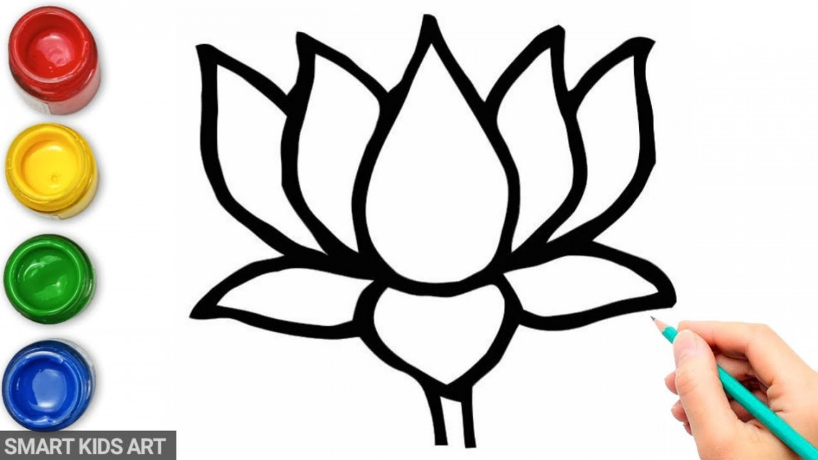 How To Draw Lotus  Lotus Drawing  Lotus Flower  Smart Kids Art